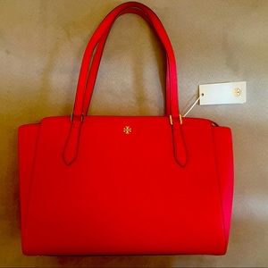 NWT Red Tory Burch Emerson Small Top Zip Tote
